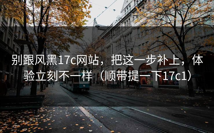 别跟风黑17c网站，把这一步补上，体验立刻不一样（顺带提一下17c1）  第1张