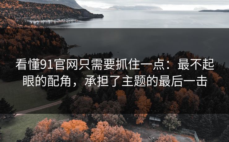 看懂91官网只需要抓住一点:最不起眼的配角,承担了主题的最后一击